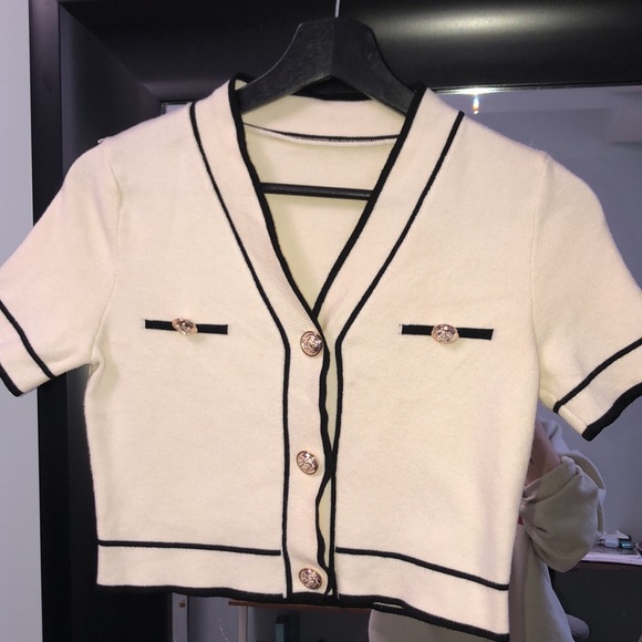 SHEIN privé Short Sleeve Knit Cardigan - Picture 4 of 5